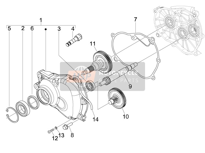 Vespa S 150 4T 2008 Reduktionseinheit für ein 2008 Vespa S 150 4T