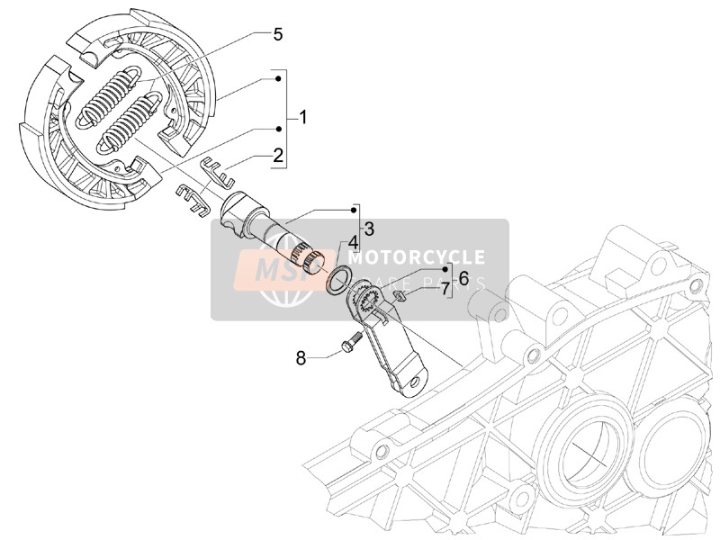 Vespa S 150 4T 2008 Achterrem - Rem Tang voor een 2008 Vespa S 150 4T