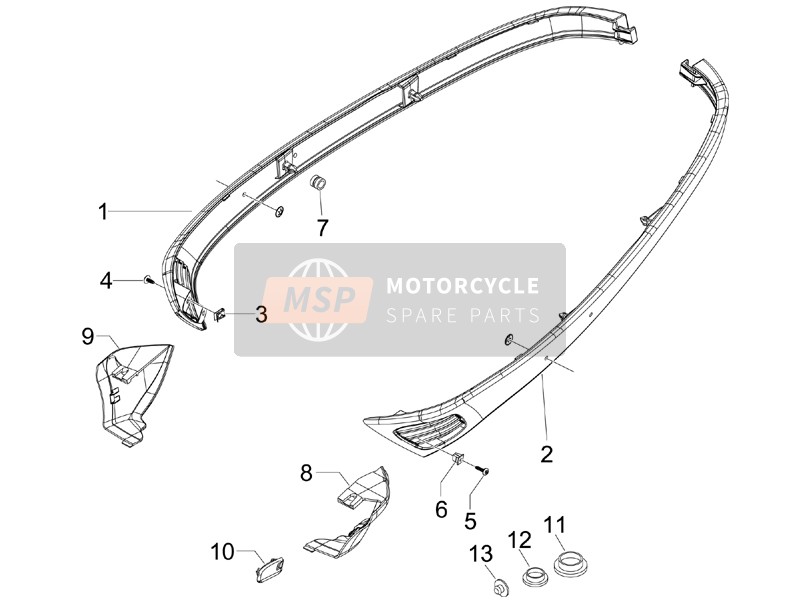 Vespa S 150 4T 2009 Coperchio laterale - Spoiler per un 2009 Vespa S 150 4T