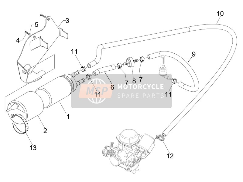 Vespa S 150 4T 2009 Supply System for a 2009 Vespa S 150 4T