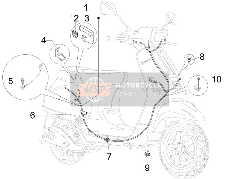 Vespa S 150 4T 2008 Cablaggio principale per un 2008 Vespa S 150 4T