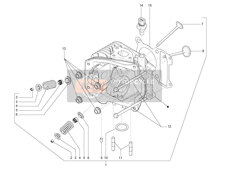 Vespa S 150 4T 2V ie E3 College 2011 Unidad principal - Válvula para un 2011 Vespa S 150 4T 2V ie E3 College