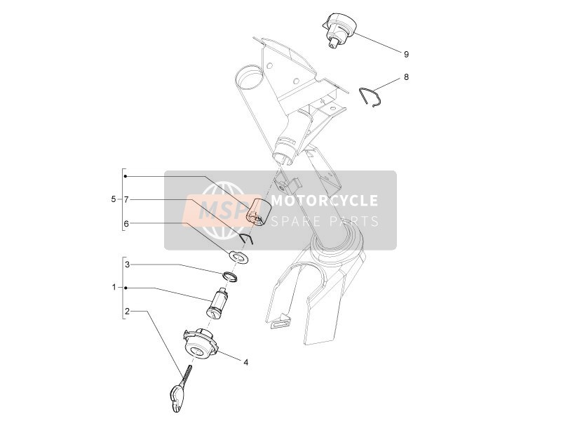 Vespa S 150 4T ie College (USA) 2013 Cerraduras para un 2013 Vespa S 150 4T ie College (USA)