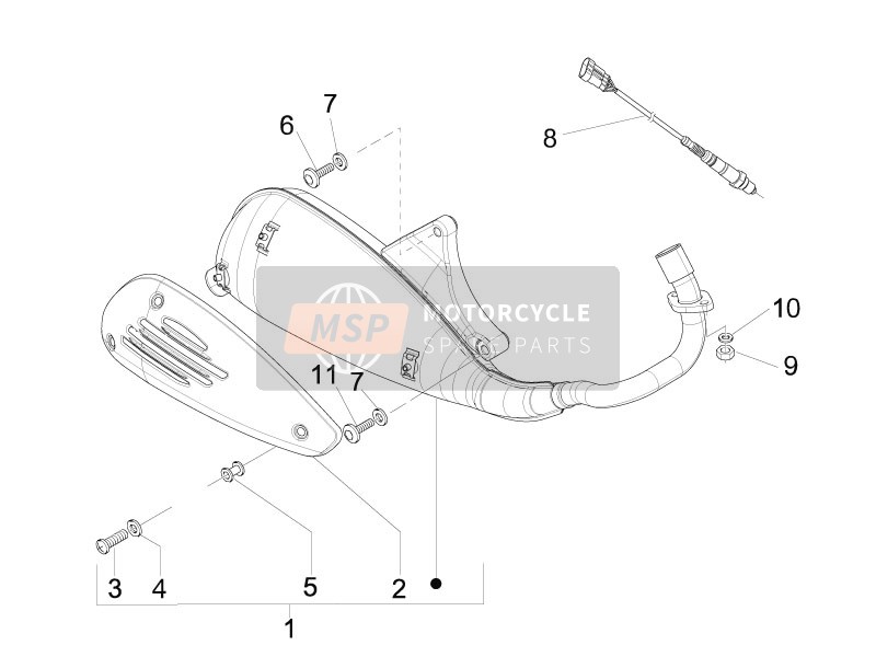 Vespa S 150 4T ie E3 (Vietnam-Indonesia) 2011 Silencer for a 2011 Vespa S 150 4T ie E3 (Vietnam-Indonesia)