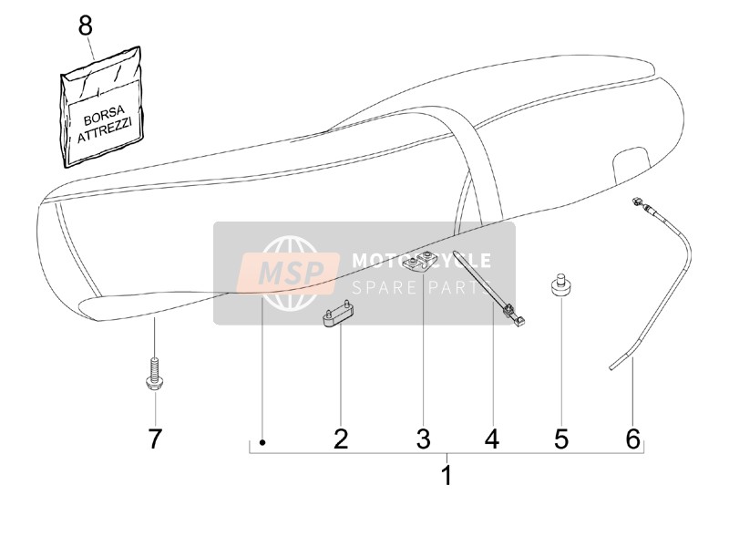 65429300AI, Granturismo Saddle With Belt, Piaggio, 0