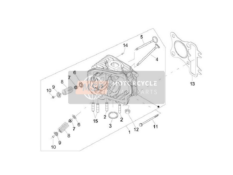 Vespa S 150 4T (Vietnam) 2009 Unité principale - Soupape pour un 2009 Vespa S 150 4T (Vietnam)