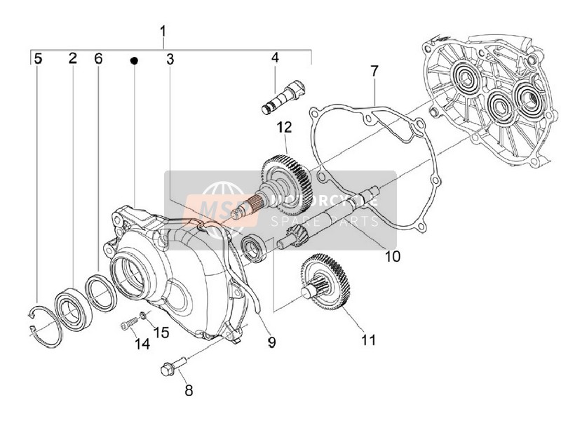 Vespa S 150 4T (Vietnam) 2009 Unidad de reducción para un 2009 Vespa S 150 4T (Vietnam)