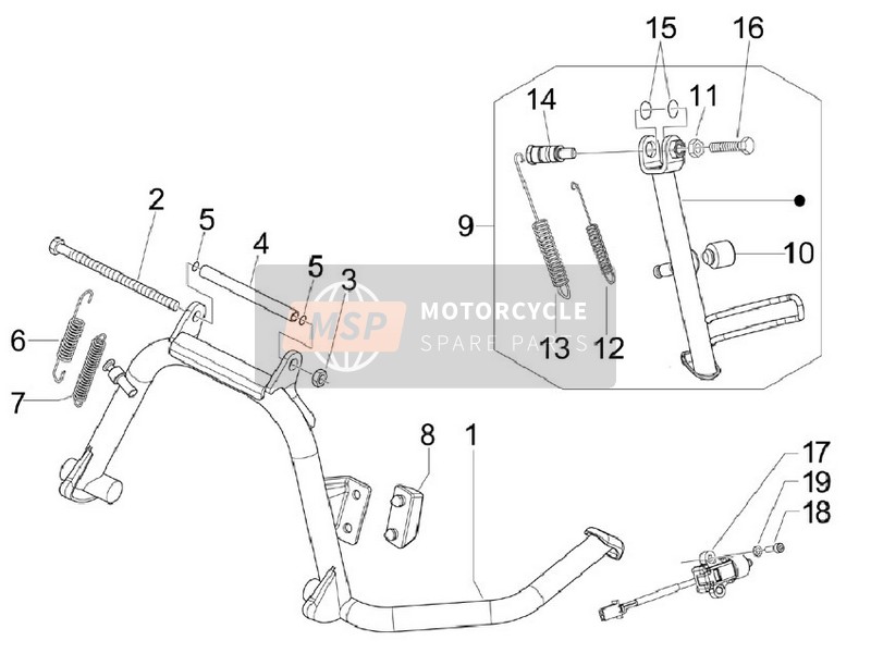 665965, Side Stand Fixing Screw, Piaggio, 1