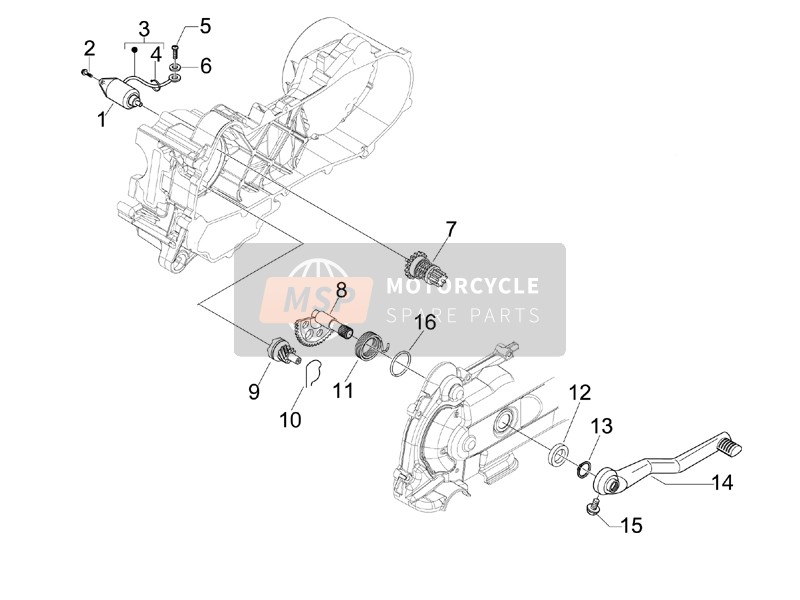 Vespa S 50 4T 2V 25 KMH (NL) 2010 Inicio - Arrancador eléctrico para un 2010 Vespa S 50 4T 2V 25 KMH (NL)