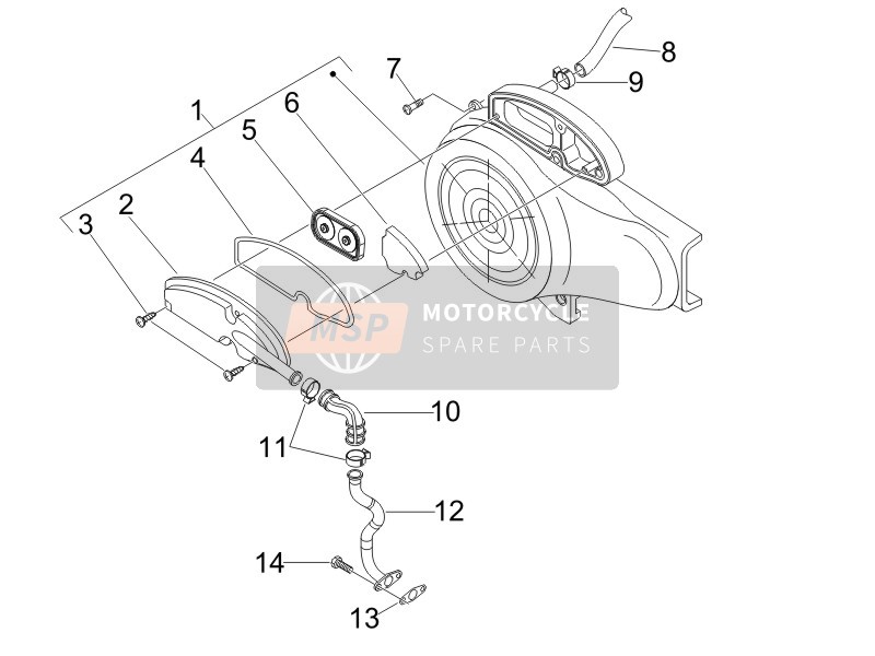 Vespa S 50 4T 2V 25 KMH (NL) 2010 Air Box Secondario per un 2010 Vespa S 50 4T 2V 25 KMH (NL)