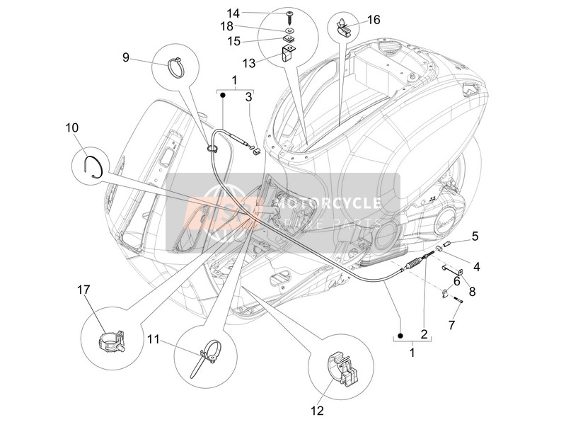 Vespa Sprint 125 4T 3V ie (Vietnam) 2015 Transmisiones para un 2015 Vespa Sprint 125 4T 3V ie (Vietnam)