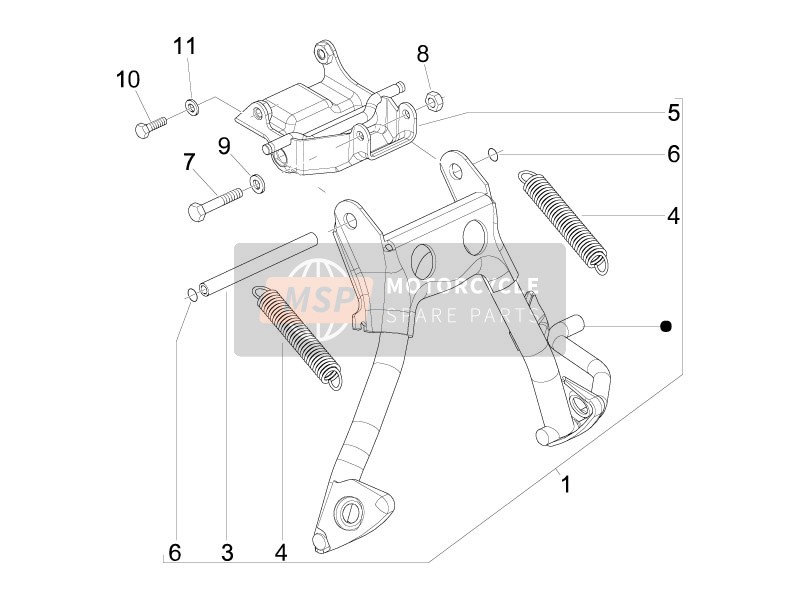 1C000885, Bequille, Piaggio, 0