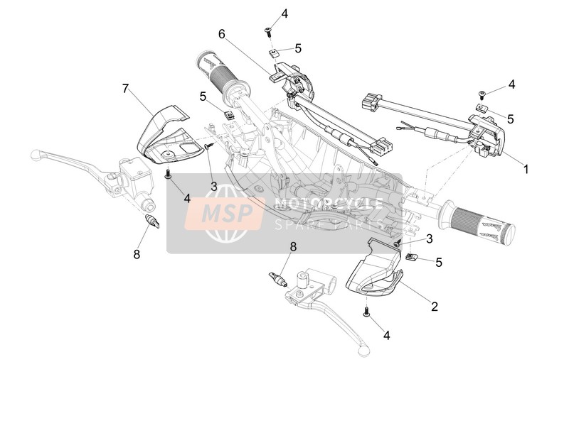 Vespa Sprint 50 2T2V 2015 Wählhebel - Schalthebel - Schaltknöpfe für ein 2015 Vespa Sprint 50 2T2V
