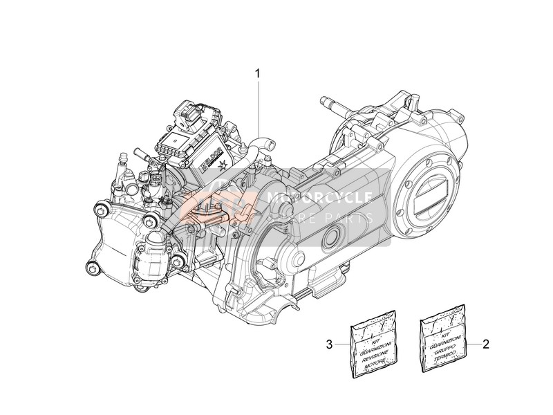 Vespa Sprint 50 4T 4V (EMEA) 2014 Engine, Assembly for a 2014 Vespa Sprint 50 4T 4V (EMEA)