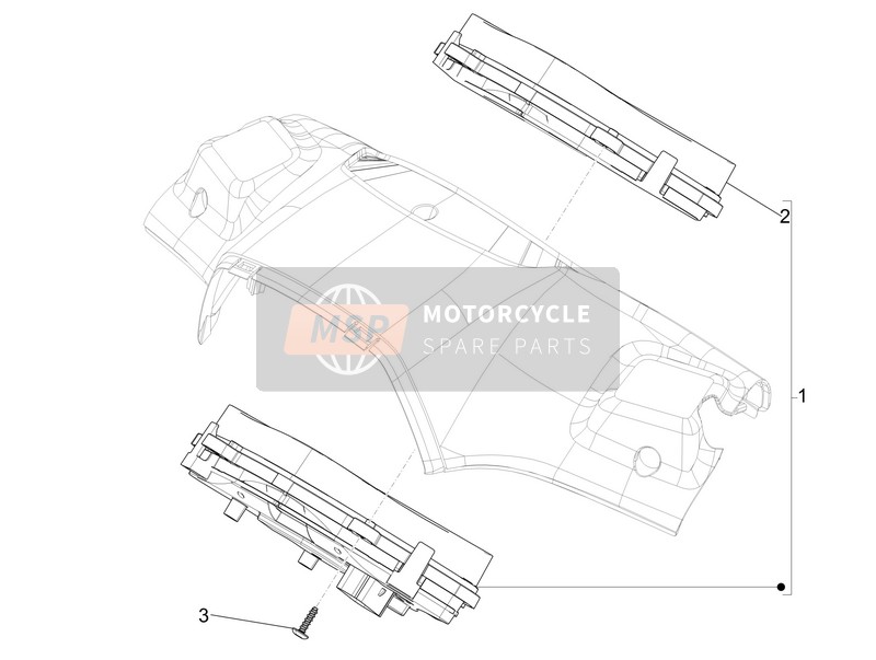 Vespa Sprint 50 4T 4V (EMEA) 2014 Meter Combination - Dashboard for a 2014 Vespa Sprint 50 4T 4V (EMEA)