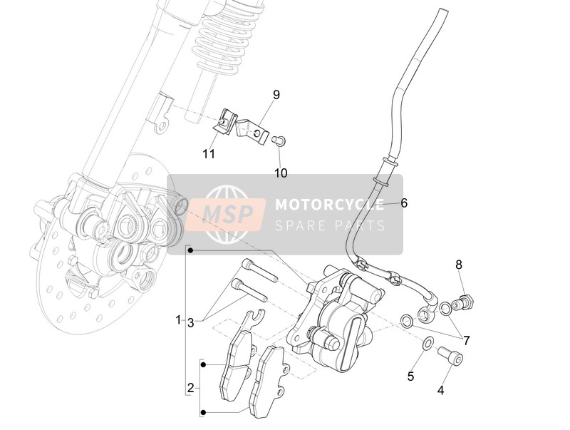 Vespa Sprint 50 4T 4V (EMEA) 2014 Tuyaux de freins - Étriers pour un 2014 Vespa Sprint 50 4T 4V (EMEA)