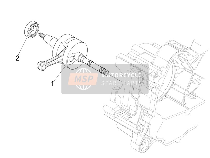 Vespa Sprint 50 4T 4V (USA) 2014 Albero motore per un 2014 Vespa Sprint 50 4T 4V (USA)