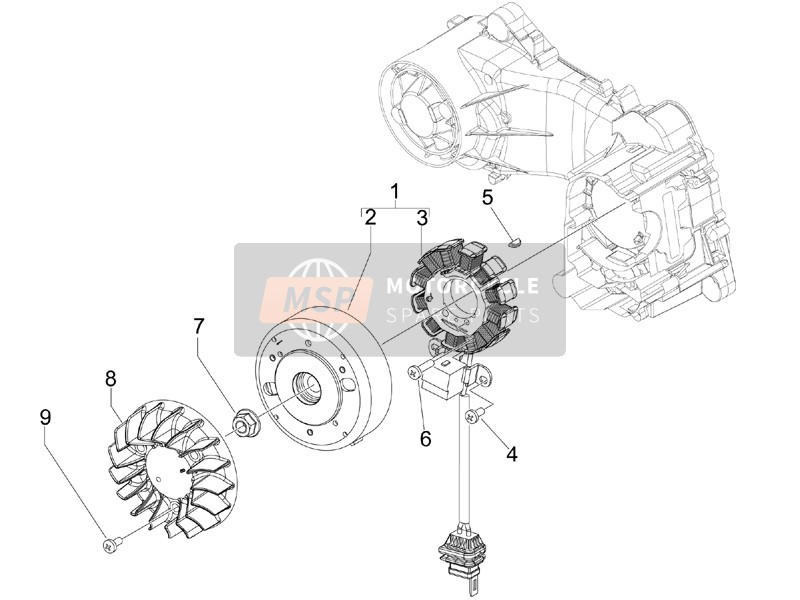 Vespa Sprint 50 4T 4V (USA) 2014 Imanes de volante para un 2014 Vespa Sprint 50 4T 4V (USA)