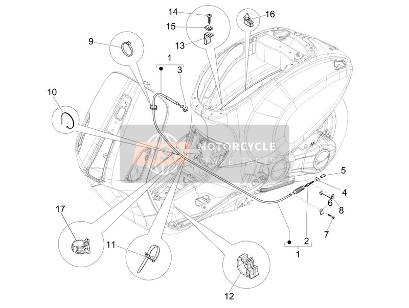 Vespa Sprint 50 4T 4V (USA) 2014 Trasmissioni per un 2014 Vespa Sprint 50 4T 4V (USA)