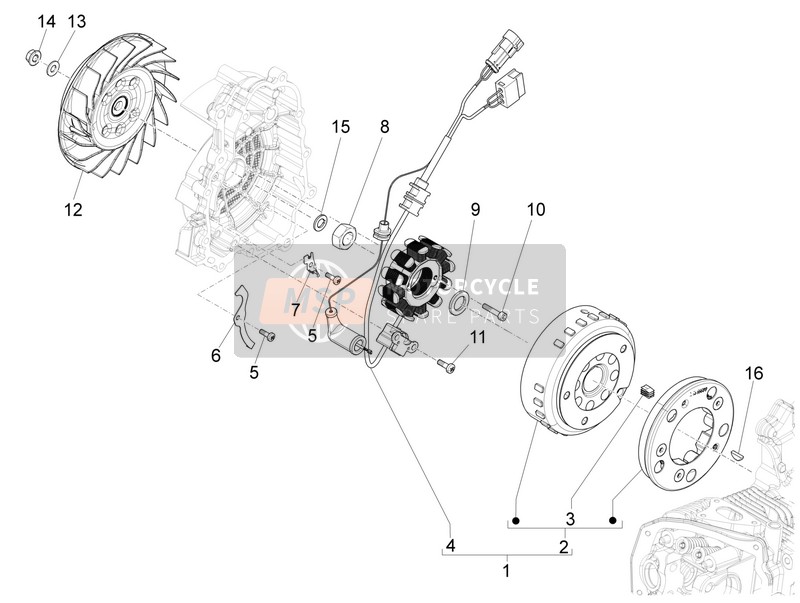 Vespa Vespa 125 4T 3V ie Primavera (EU) 2014 Flywheel Magnets for a 2014 Vespa Vespa 125 4T 3V ie Primavera (EU)
