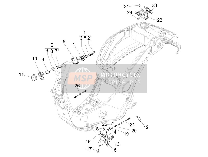 Vespa Vespa 125 4T 3V ie Primavera (EU) 2016 Schlösser für ein 2016 Vespa Vespa 125 4T 3V ie Primavera (EU)