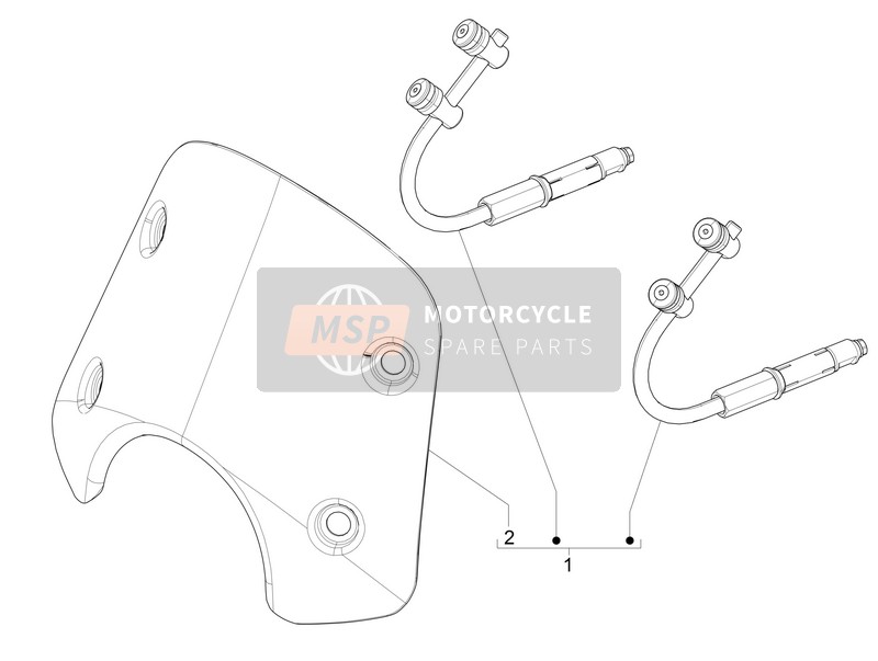 Vespa Vespa GTS 125 4T E4 ABS (EU-GB) 2016 Windscherm - Glas voor een 2016 Vespa Vespa GTS 125 4T E4 ABS (EU-GB)