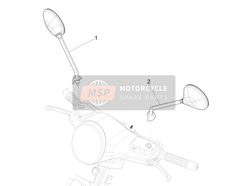 Vespa Vespa GTS 150 4T E4 ABS 2016 Rückspiegel für ein 2016 Vespa Vespa GTS 150 4T E4 ABS