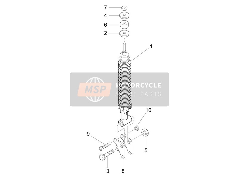 Vespa Vespa LX 125 4T 3V iGet (ASIA) 2017 Aufhängung hinten - Stoßdämpfer für ein 2017 Vespa Vespa LX 125 4T 3V iGet (ASIA)