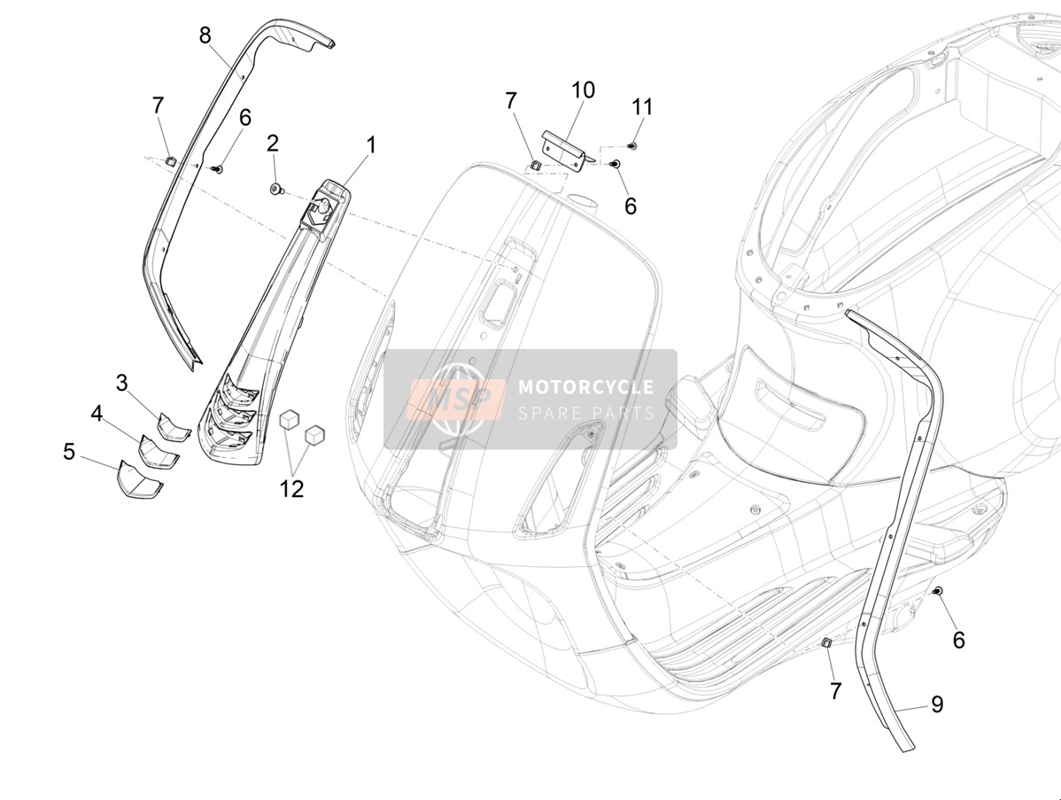 1B005209000BR, Steuerrohrabdeckung, Piaggio, 0