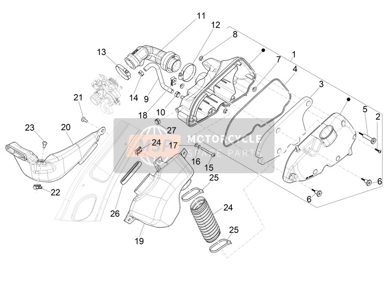 Vespa Vespa Primavera 150 4T 3V iGET (ASIA) 2016 Filtre à air pour un 2016 Vespa Vespa Primavera 150 4T 3V iGET (ASIA)