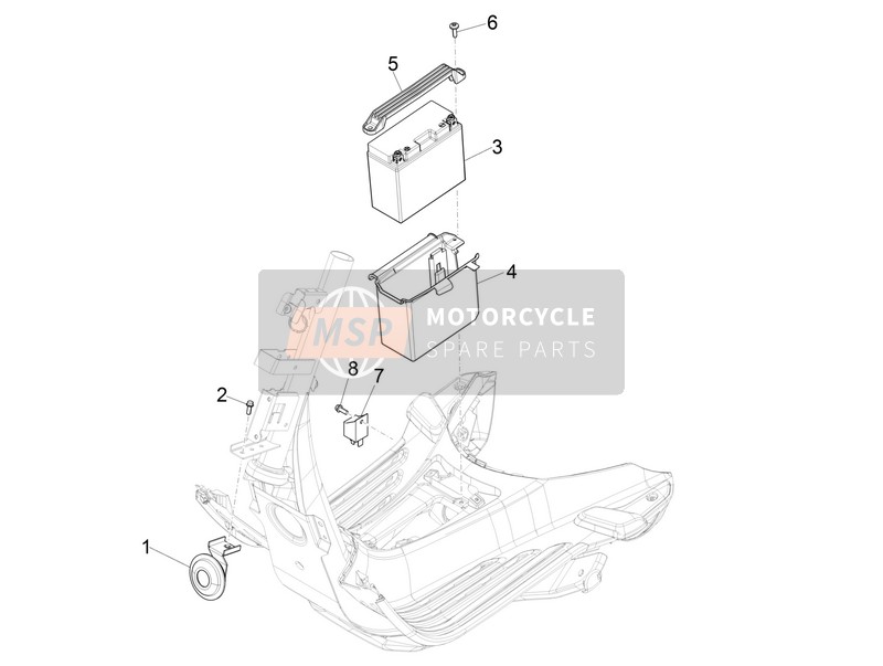 Vespa Vespa Primavera 150 4T 3V iGet E4 ABS (USA-CANADA) 2016 Commutateurs de télécommande - Batterie - klaxon pour un 2016 Vespa Vespa Primavera 150 4T 3V iGet E4 ABS (USA-CANADA)