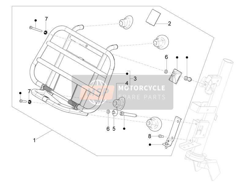 Vespa Vespa Primavera 50 4T-2V 25 kmh (EU) 2014 Gepäckträger vorne für ein 2014 Vespa Vespa Primavera 50 4T-2V 25 kmh (EU)