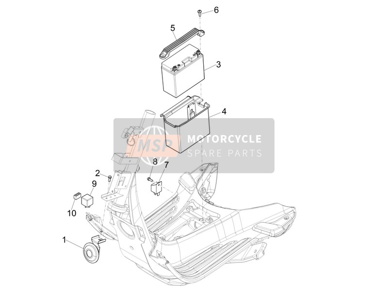 Vespa Vespa Primavera 50 4T-4V (USA-CANADA) 2014 Interruptores de control remoto - Batería - cuerno para un 2014 Vespa Vespa Primavera 50 4T-4V (USA-CANADA)