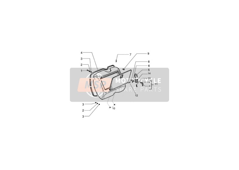 Vespa Vespa PX 125 (EU-ASIA) 2016 Guante delantero-Caja - Rodilla-Panel de guardia para un 2016 Vespa Vespa PX 125 (EU-ASIA)