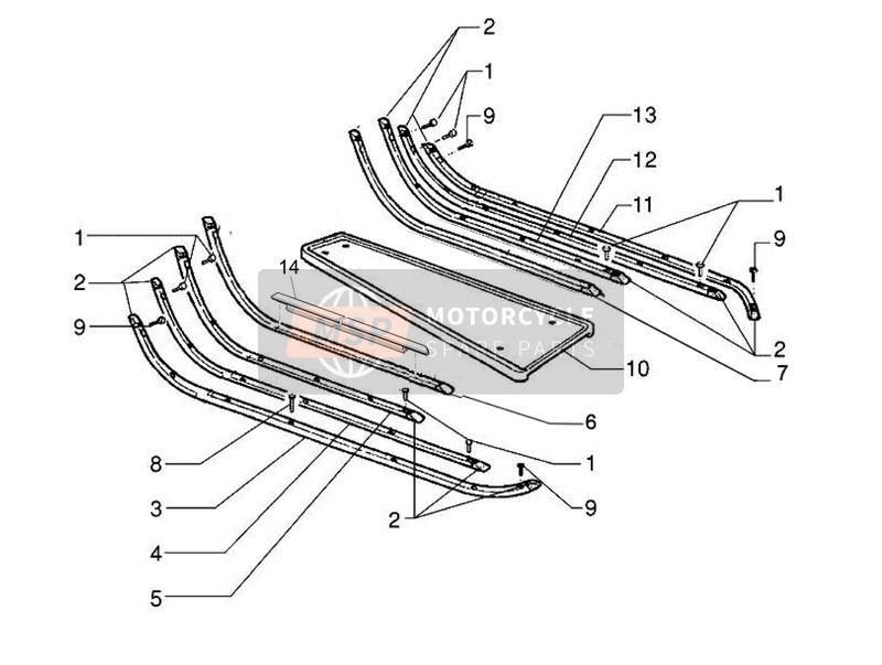 Couverture centrale - Repose-pieds