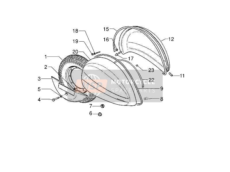 Vespa Vespa PX 125 (EU-ASIA) 2015 Seitliche Abdeckung - Spoiler für ein 2015 Vespa Vespa PX 125 (EU-ASIA)