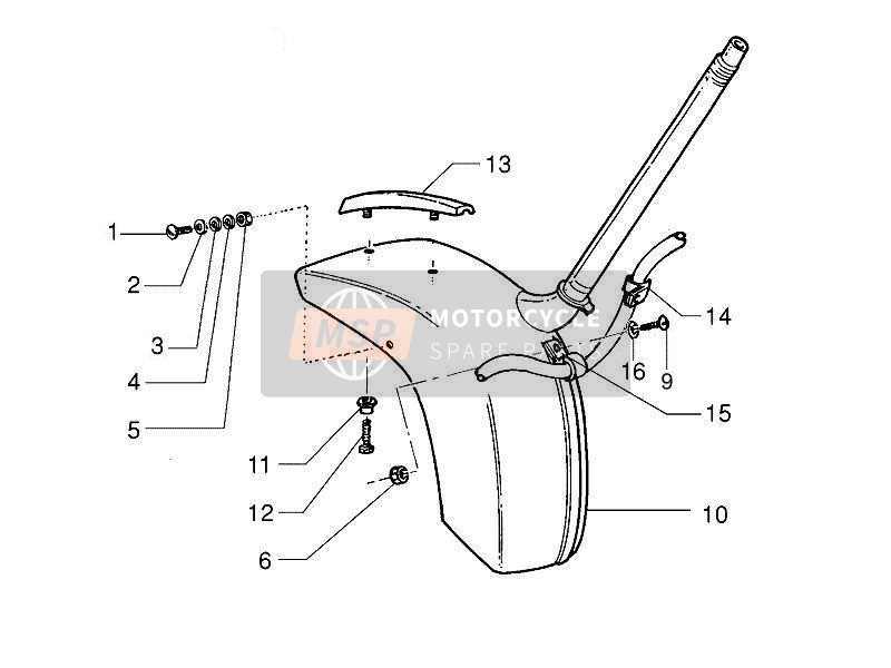 Vespa Vespa PX 125 (EU-ASIA) 2014 Radgehäuse - Schlammschutz für ein 2014 Vespa Vespa PX 125 (EU-ASIA)