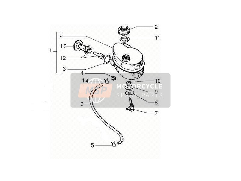 Vespa Vespa PX 125 (EU-ASIA) 2013 Öltank für ein 2013 Vespa Vespa PX 125 (EU-ASIA)