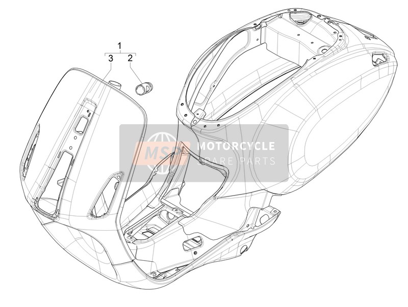 Vespa Vespa Sprint 50 4T 2V 25 kmh (EU) 2014 Cadre/Carrosserie pour un 2014 Vespa Vespa Sprint 50 4T 2V 25 kmh (EU)