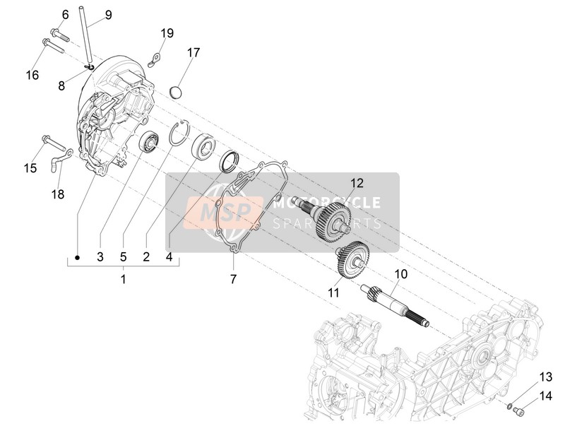 Vespa Vespa Sprint iGET 125 4T 3V ABS (EU) 2017 Reduktionseinheit für ein 2017 Vespa Vespa Sprint iGET 125 4T 3V ABS (EU)