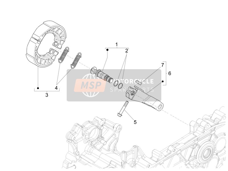 Vespa Vespa Sprint iGet 125 4T 3V ie ABS (ASIA) 2017 Rear Brake - Brake Jaw for a 2017 Vespa Vespa Sprint iGet 125 4T 3V ie ABS (ASIA)