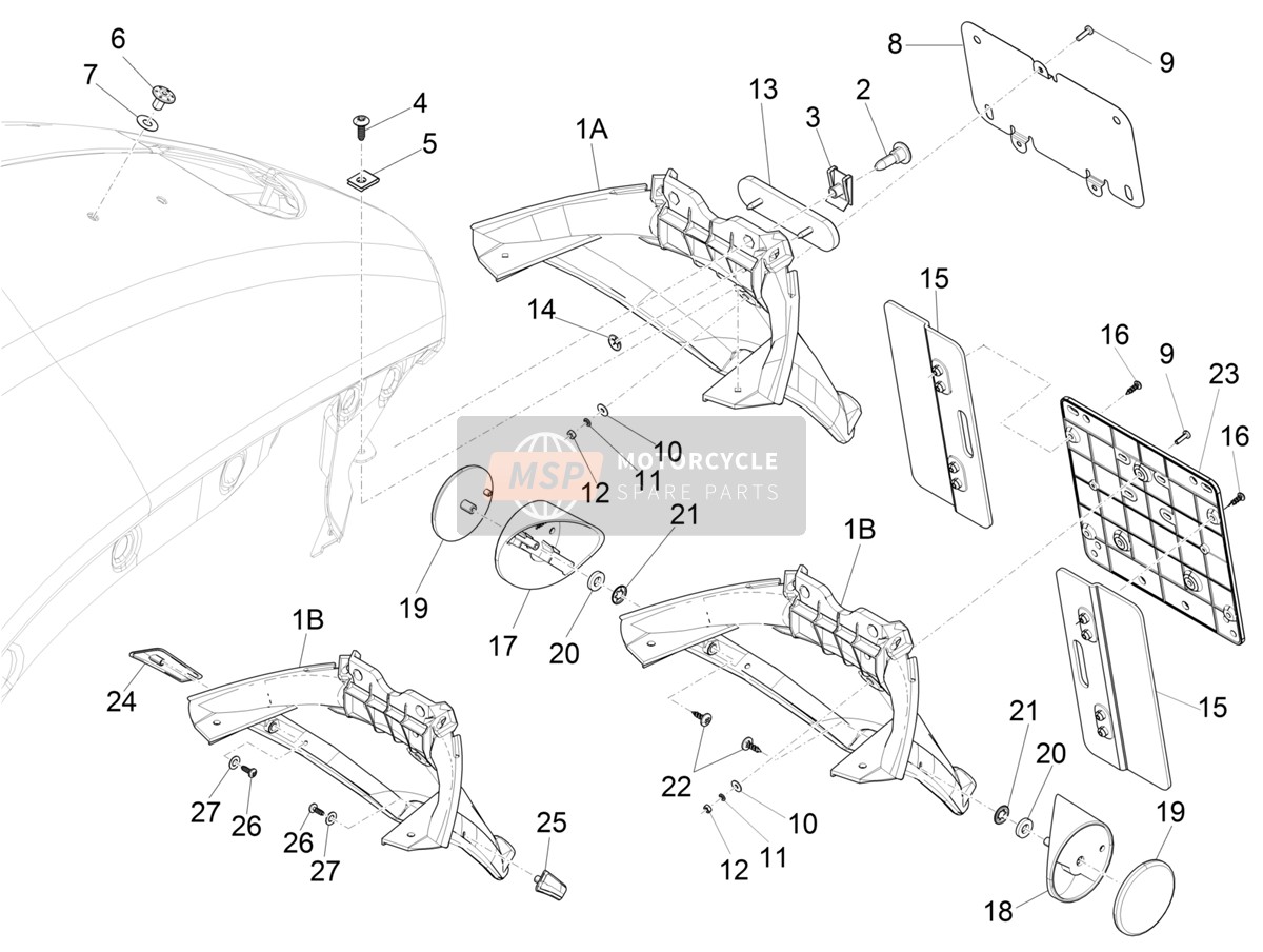 1B005877, Couvercle D., Piaggio, 2