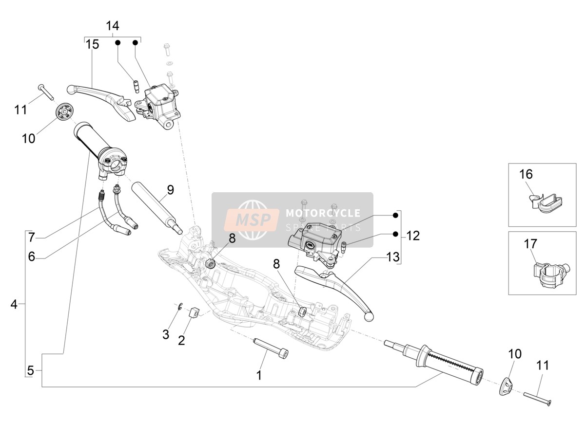Vespa VESPA 946 150 E5 ABS CD (ASIA) 2021 Lenker - Hauptzyl. für ein 2021 Vespa VESPA 946 150 E5 ABS CD (ASIA)