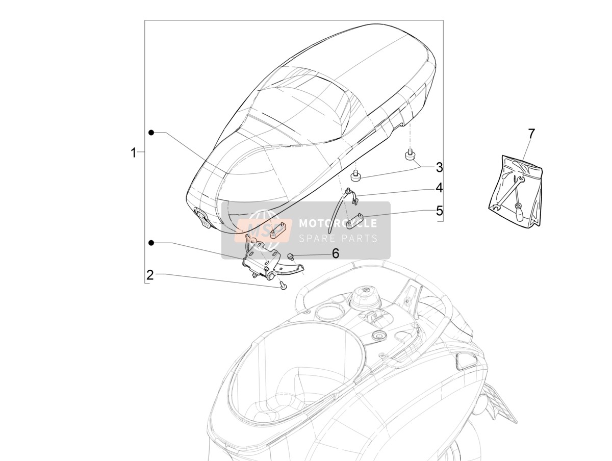 1B004642000C3, Sitzbank, Piaggio, 0