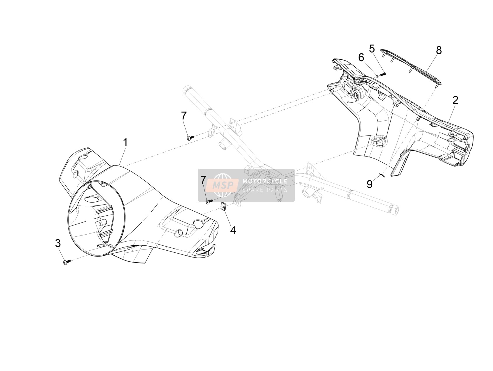 1B006323, Rear Handlebar Cover, Piaggio, 0