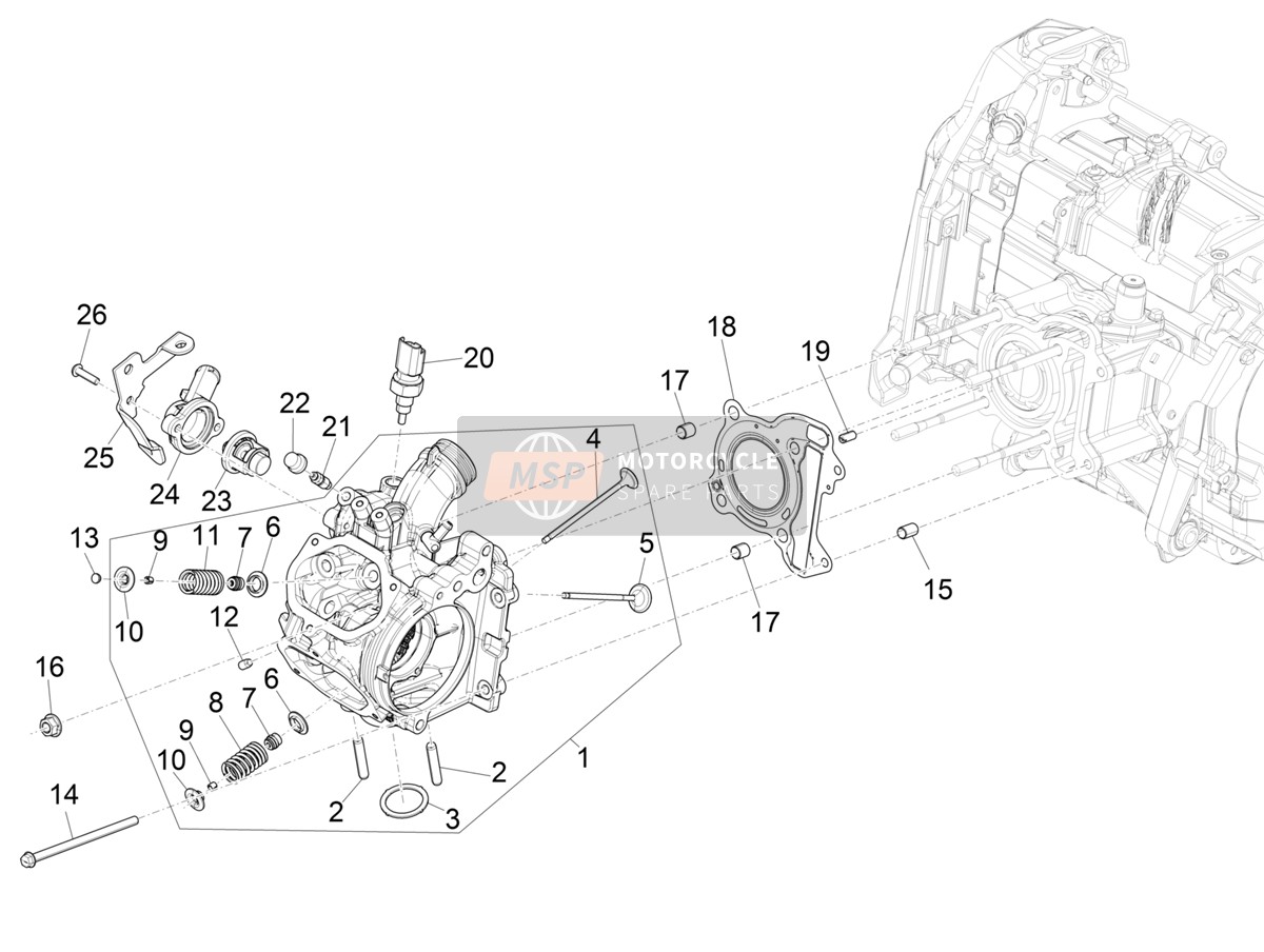 Vespa Vespa GTS 125 4T E5 ABS (EU) 2021 Kopfeinheit - Ventil für ein 2021 Vespa Vespa GTS 125 4T E5 ABS (EU)
