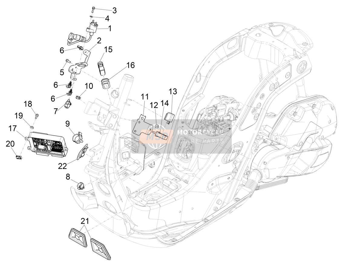 1A019404, Halterung, Piaggio, 1