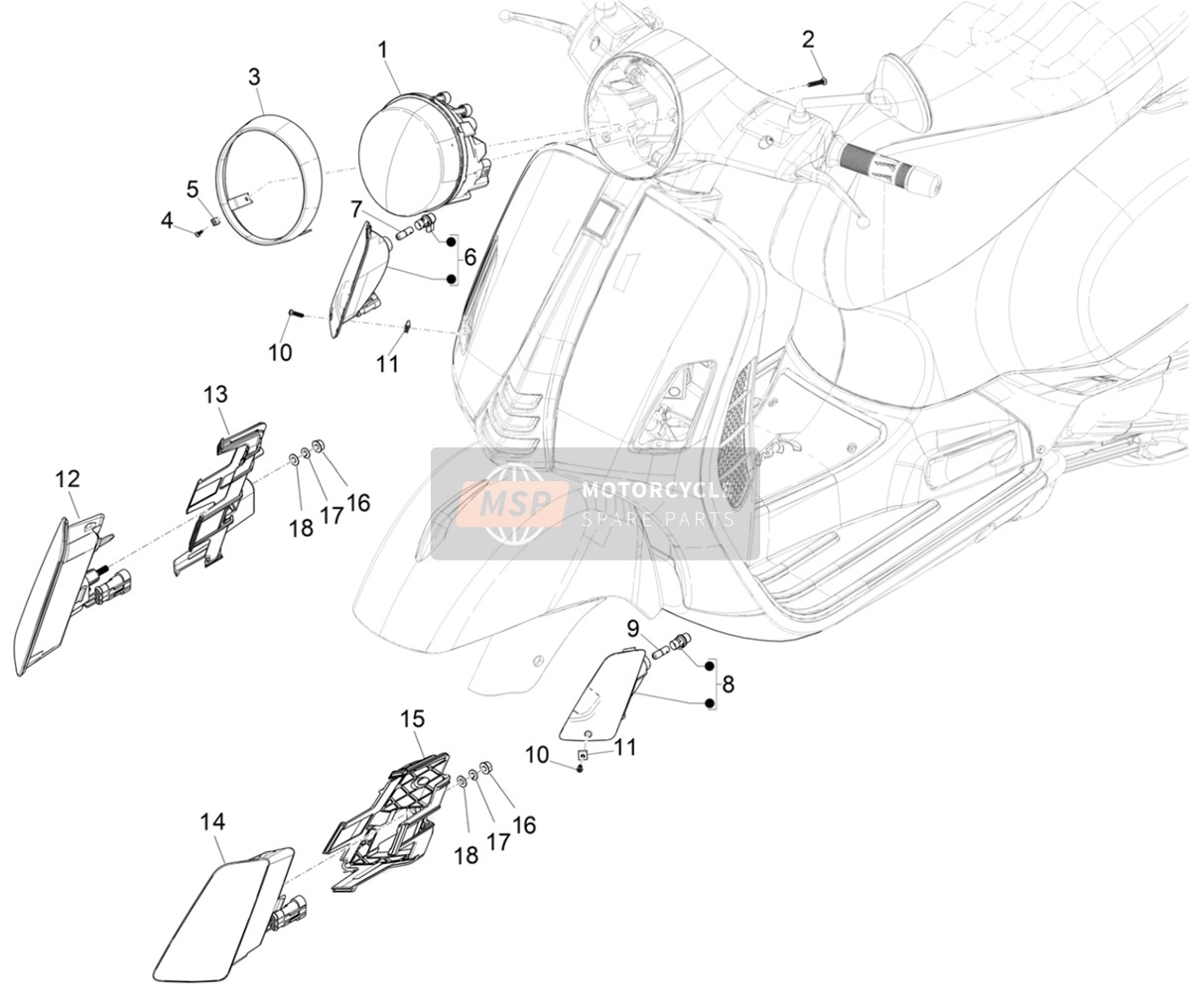 1B009810, Right Spider, Piaggio, 1