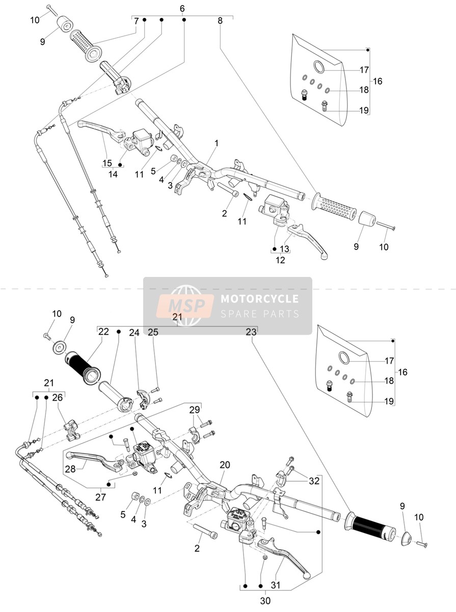 1C007040, Clamp With Screws, Piaggio, 1