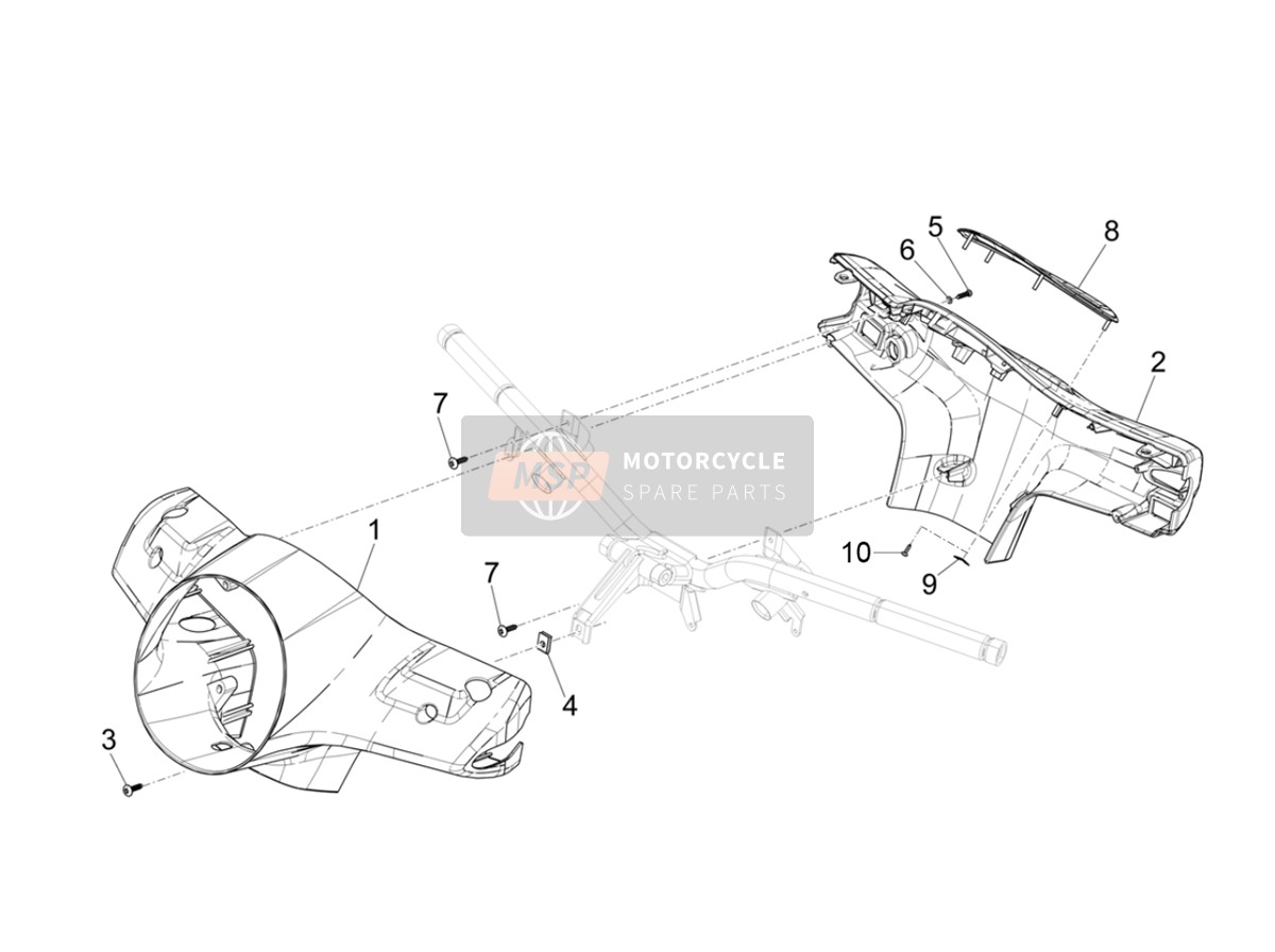 1B006323000BR, Rear Handlebar Cover, Piaggio, 0